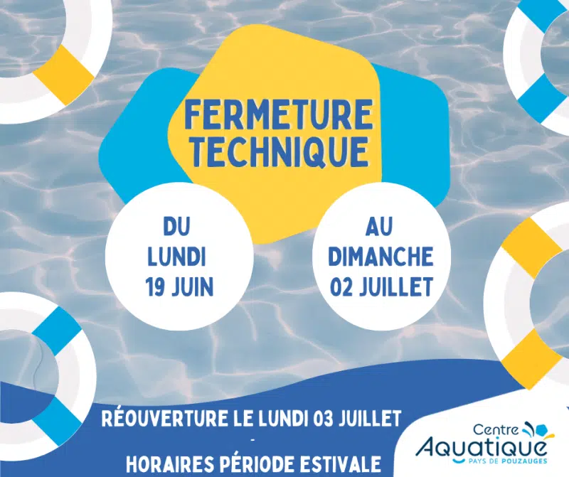 Photo Fermeture technique du Centre aquatique