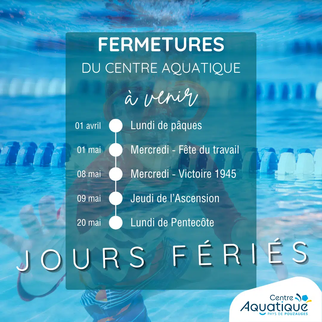 Image principale Fermetures du centre aquatique – Jours fériés