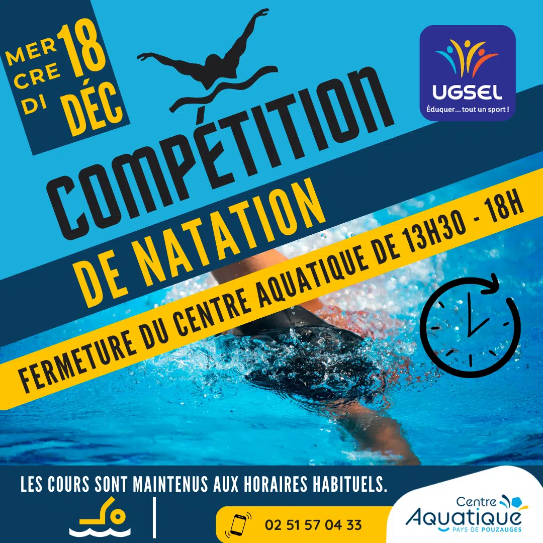Image principale Fermeture du centre aquatique – Compétition Natation UGSEL