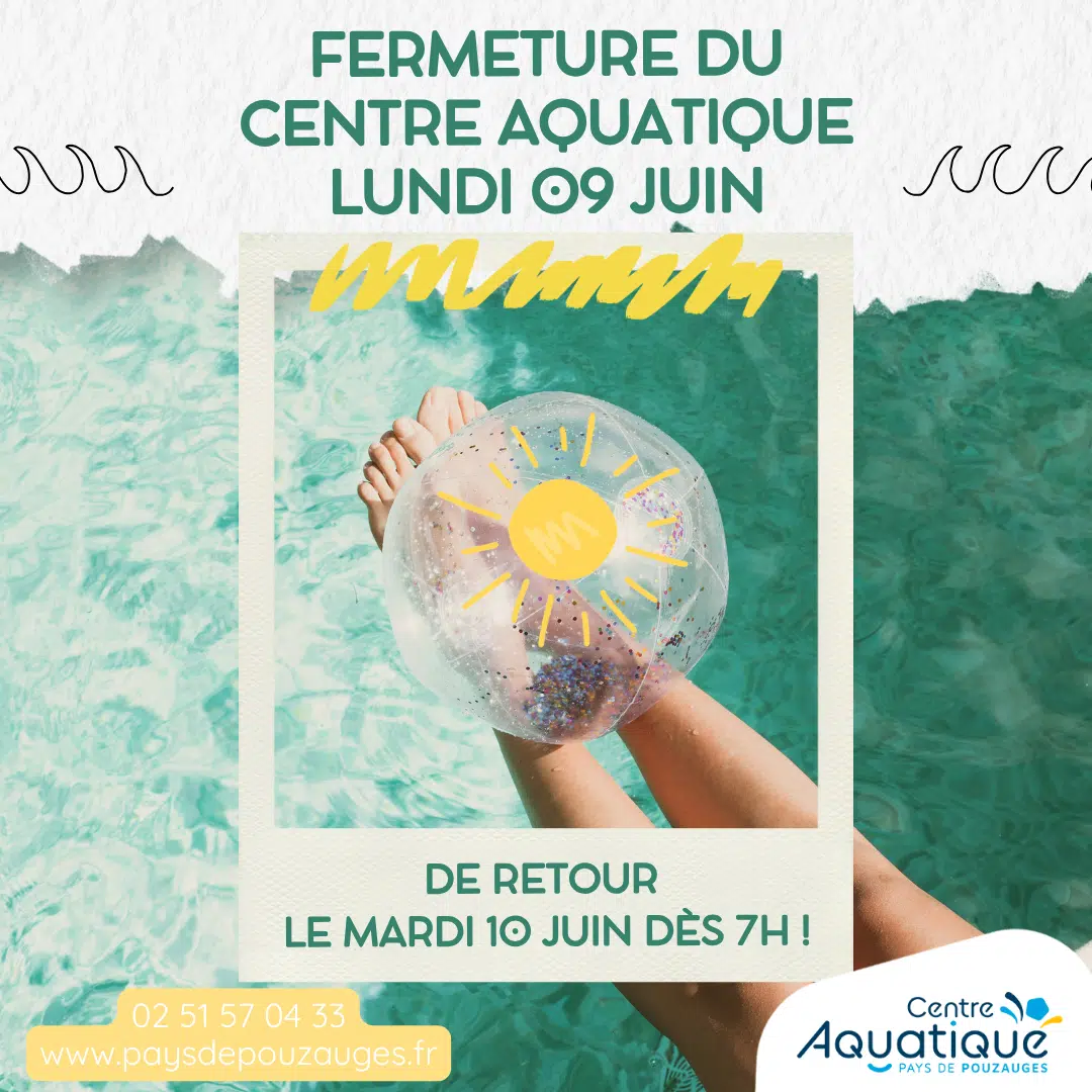 Image principale Fermeture du centre aquatique – Lundi 9 JUIN