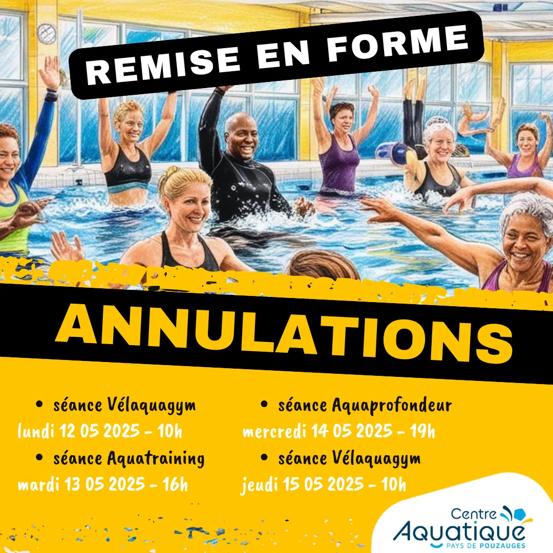 Image principale 📢 [INFO ANNULATION – SÉANCES DE REMISE EN FORME] SEMAINE 20