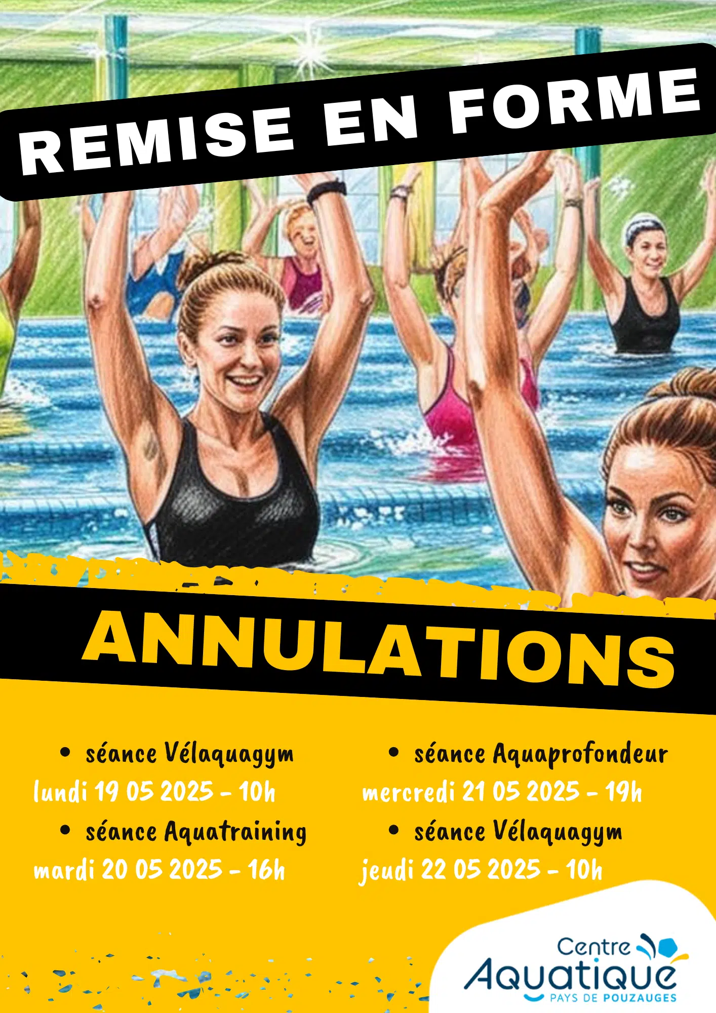 Image principale 📢 [INFO ANNULATION – SÉANCES DE REMISE EN FORME] SEMAINE 21