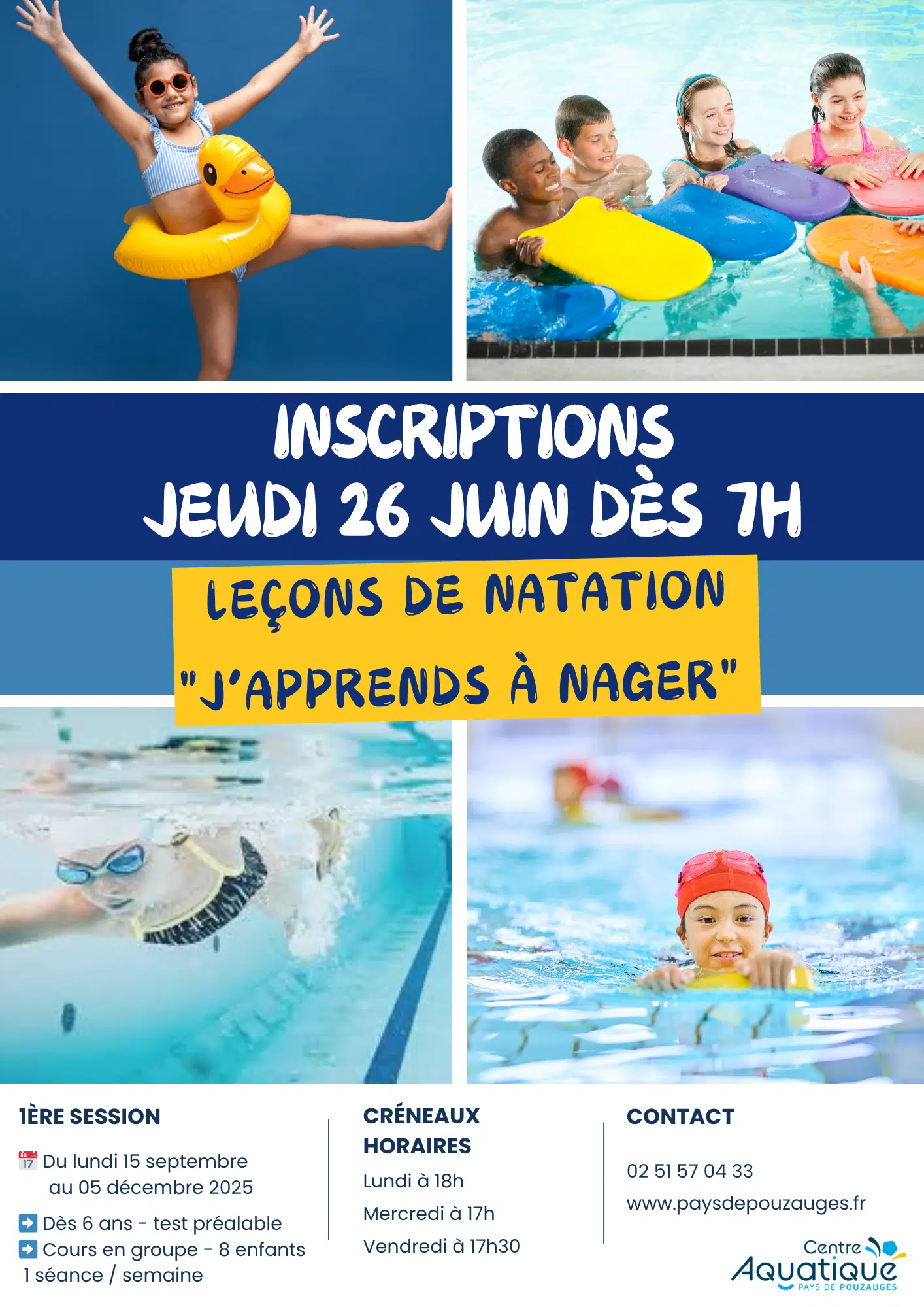 Image principale Leçons de natation – 1ère session septembre à décembre 2025