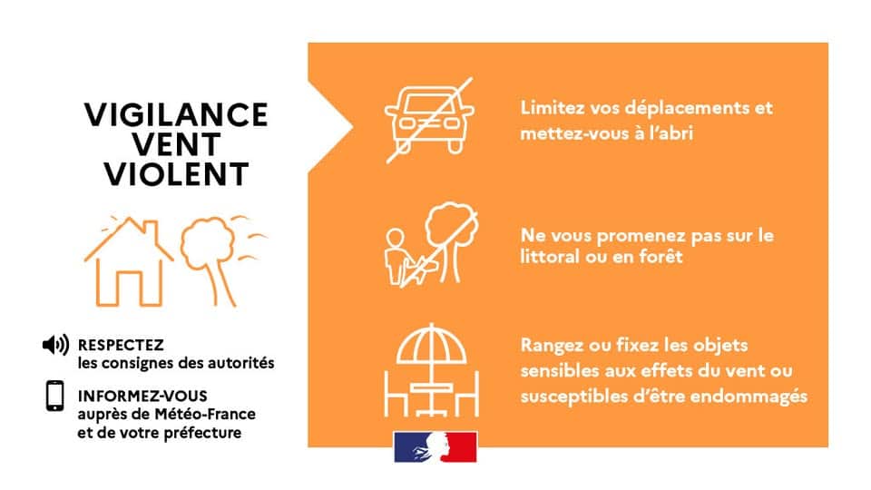 Photo Vigilance orange vents violents